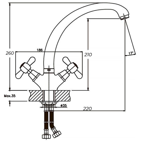 Змішувач для кухні Haiba DOMINOX 273 (HB0084) HB0084 фото