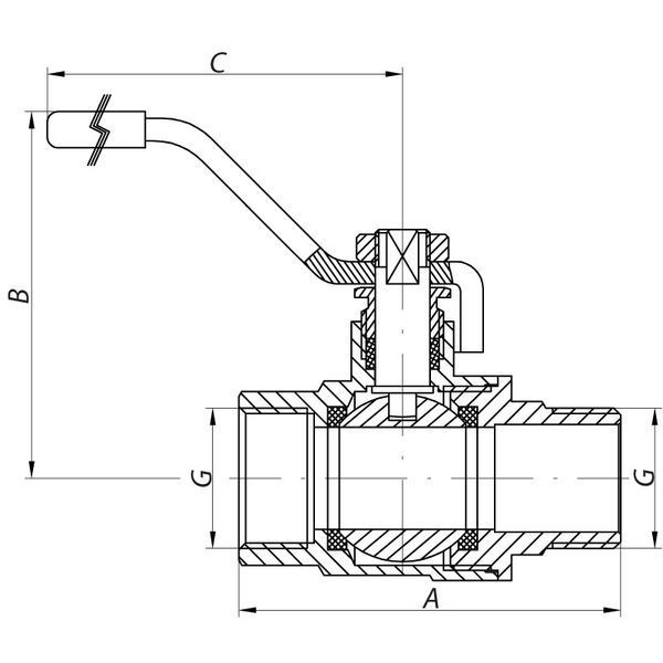 Кран кульовий Чехія 1/2" ГШР BR90037 фото