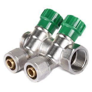 Колектор вентильний з фитингом Чехія KP.1123-2 3/4"x2 ways BR92829 фото