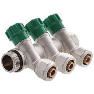 Колектор вентильний з фитингом Чехія KP.1123-3 3/4"x3 ways BR92830 фото