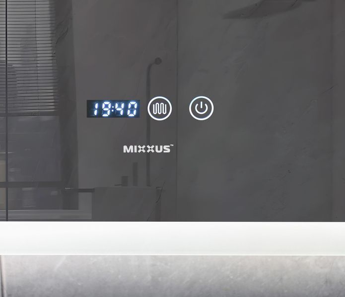 Дзеркало Mixxus Flat MR04-100x60 (годинник, LED-підсвічування, антизапотівання) (MI6008) MI6008 фото