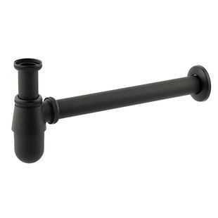 Сифон для раковини Німеччини SIPHON-01 BLACK без випуску (під донний клапан) без ревізії (Колір чорний) AC93571 фото