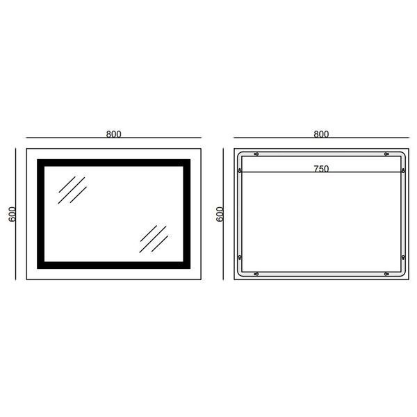 Дзеркало Mixxus Light MR01-80x60 (годинник, LED-підсвічування, антизапотівання) (MI5998) MI5998 фото