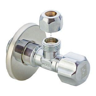 Кран кутовий для підключення сантехприладів KOER 1/2x3/8 з накидною гайкою KR.510 KR0147 фото