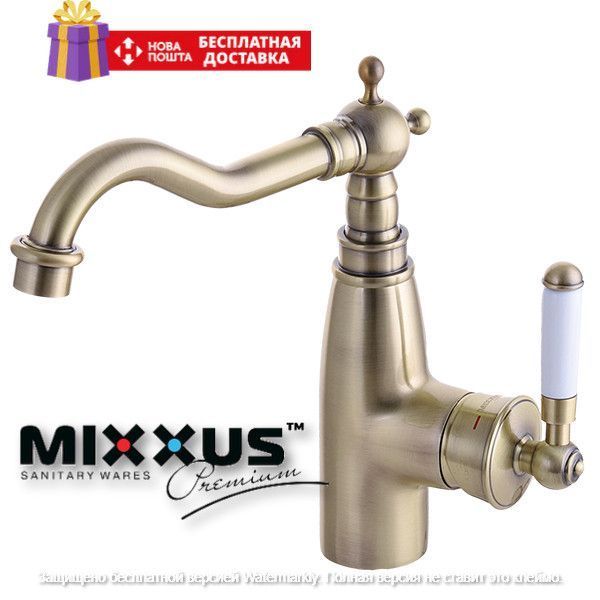 Ретро змішувач для умивальника Бронзовий Mixxus Vintage 001-C MI2858 фото