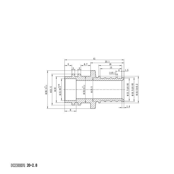 Трубка Г-подібна для приєднання радіатора Чехія KP.D20-250 - 20(2.8mm) x 15-250mm BR94903 фото
