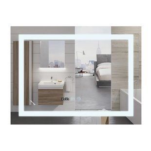 Зеркало Mixxus WARM MR02-70x50 с LED Touch, Anti-fog, димером, рег. яркости, часами (MI6668) MI6668 фото