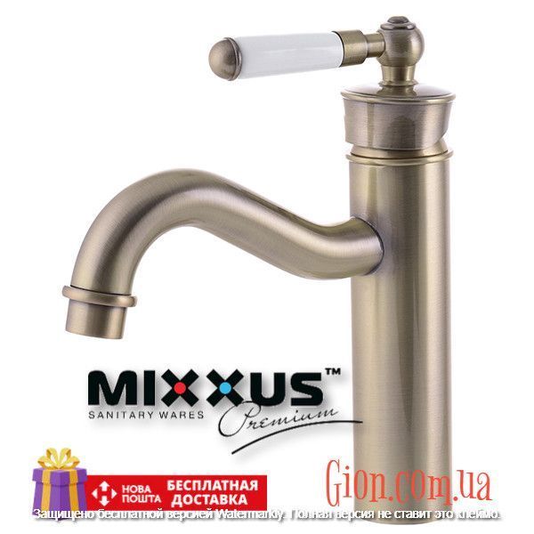 Ретро змішувач для умивальника Бронзовий Mixxus Vintage 001-B MI2859 фото