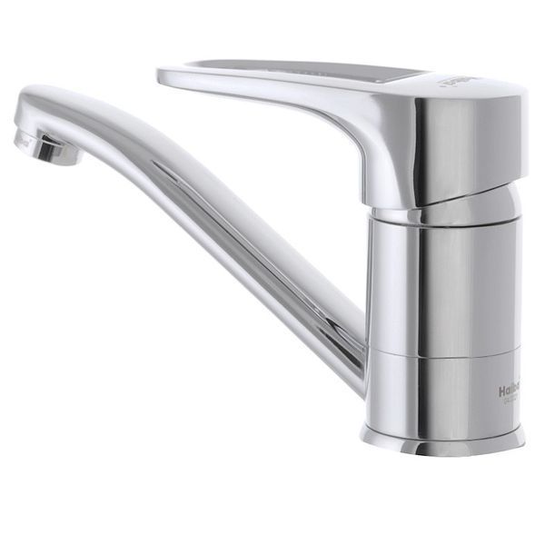 Змішувач для умивальника на гайці Haiba OPUS 555 (гусак 15 см) HB0336 фото